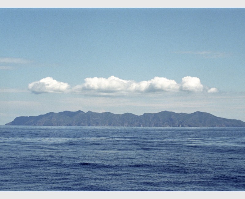 Cloud-covered island between Sardinia and Corsica - 2005